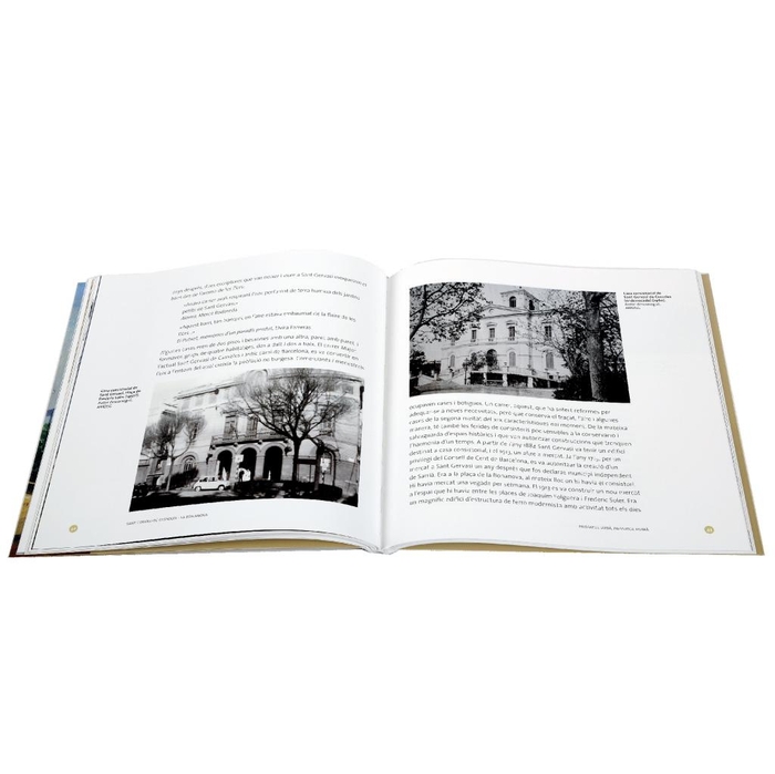 Imatge de pàgines interiors del llibre 'Sant Gervasi de Cassoles - La Bonanova' amb fotografies amb blanc i negre