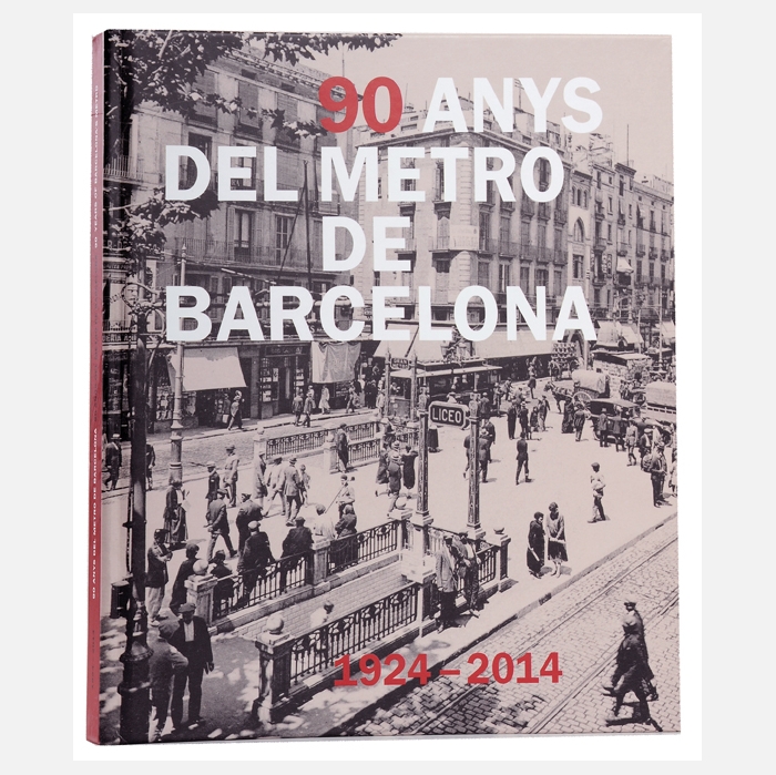 Imatge de la coberta del llibre '90 anys del metro'