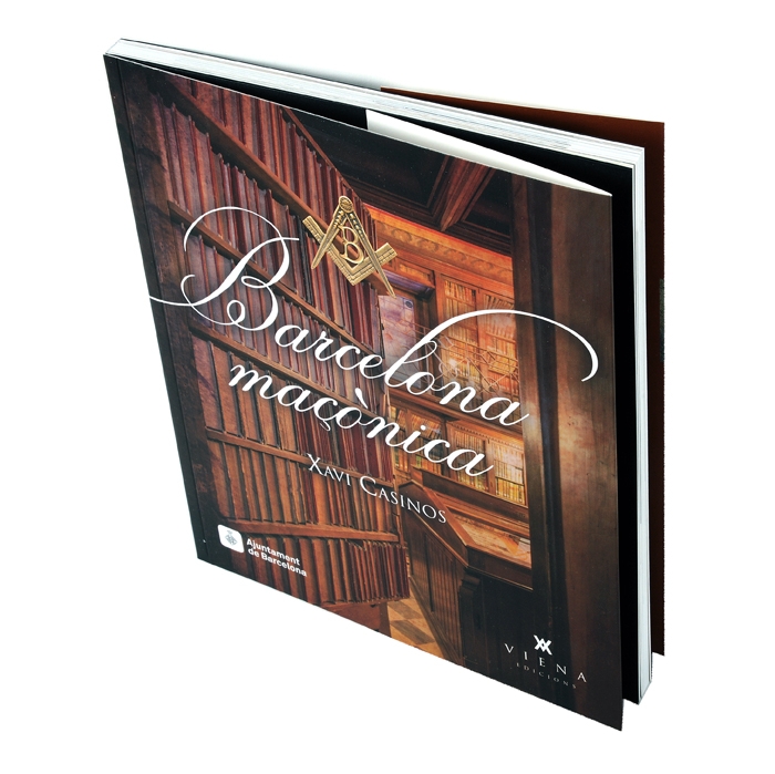 Imatge de la coberta del llibre 'Barcelona maçònica', amb una foto de la biblioteca Arús