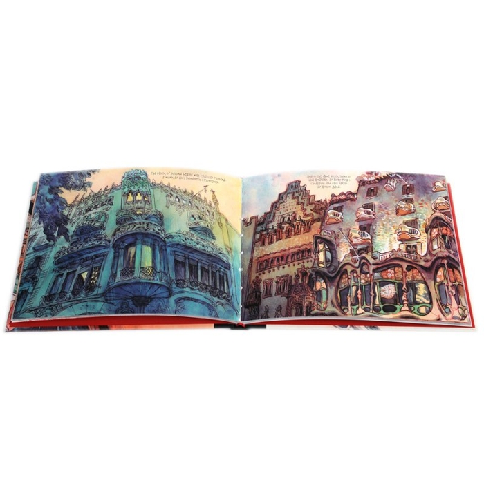 Imatge de les pàgines interiors del llibre Barcelona Travel Notebook