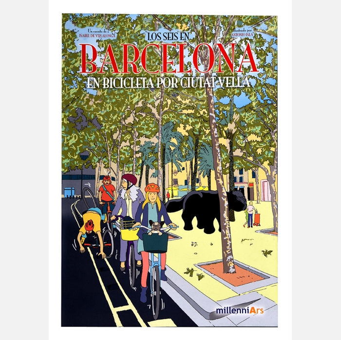 Imatge de la coberta del llibre 'Los seis en Barcelona. En bicicleta por Ciutat Vella'