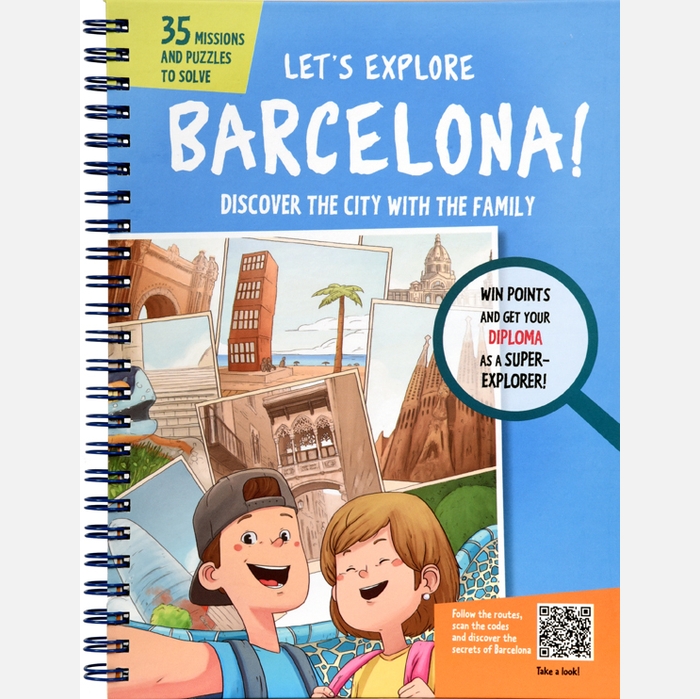 Imatge de la coberta del llibre 'Let's Explore Barcelona' , un llibre per jugar i gaudir amb la família